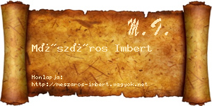 Mészáros Imbert névjegykártya
